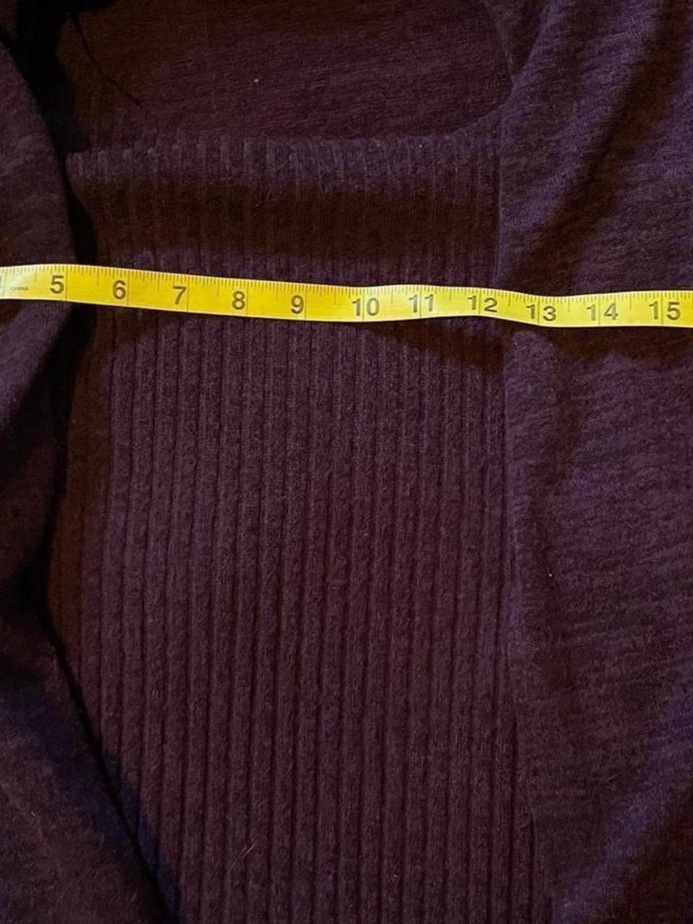connected apparel Long Sleeve Ribbed Knit Dress in Burgundy Plum - Picture 6 of 8